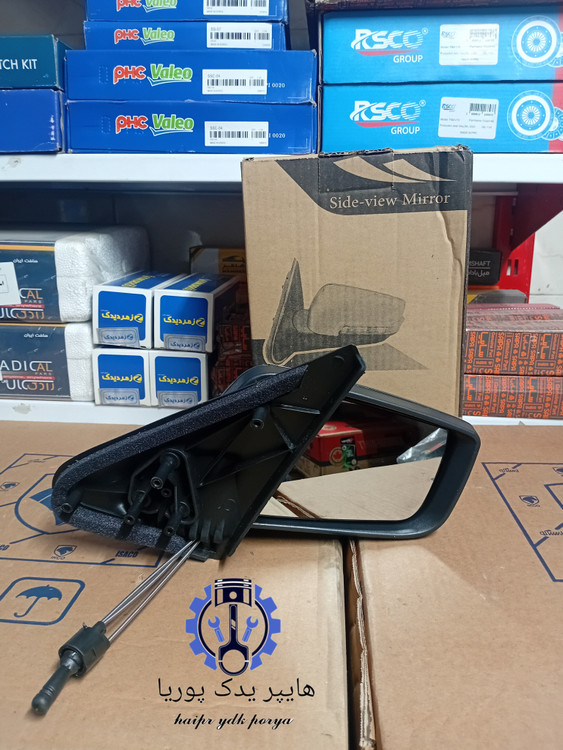 آینه بغل پژو ۴۰۵ تاشو دستی شیشه رفلکس راست شرکتی اصل (F.F.P.CO)